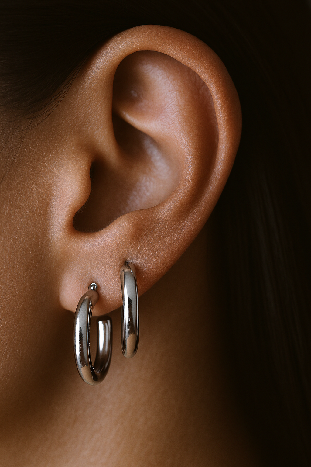 Silver Huggie Small Hoops