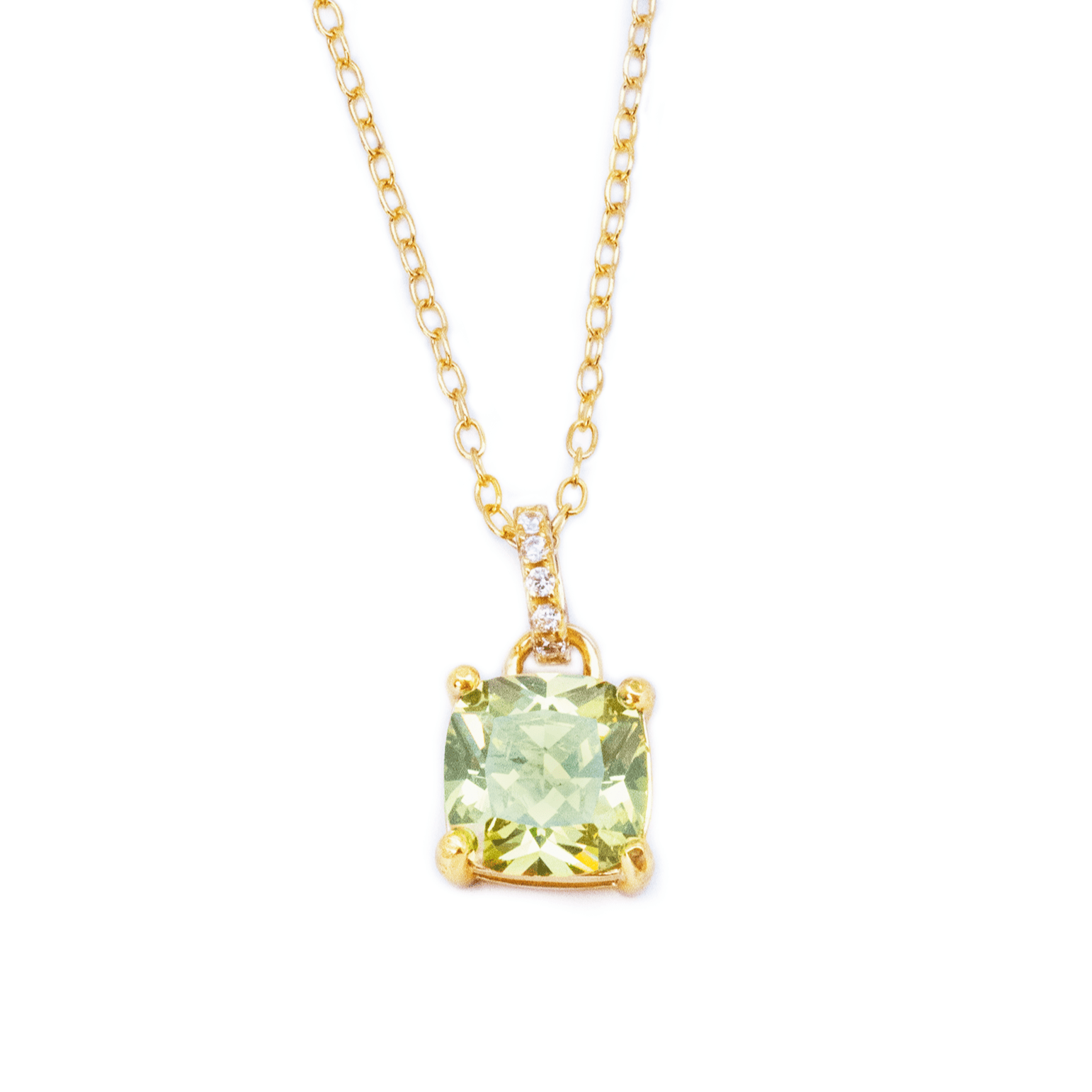 Lime Jelly Cubes Gemstone Necklace