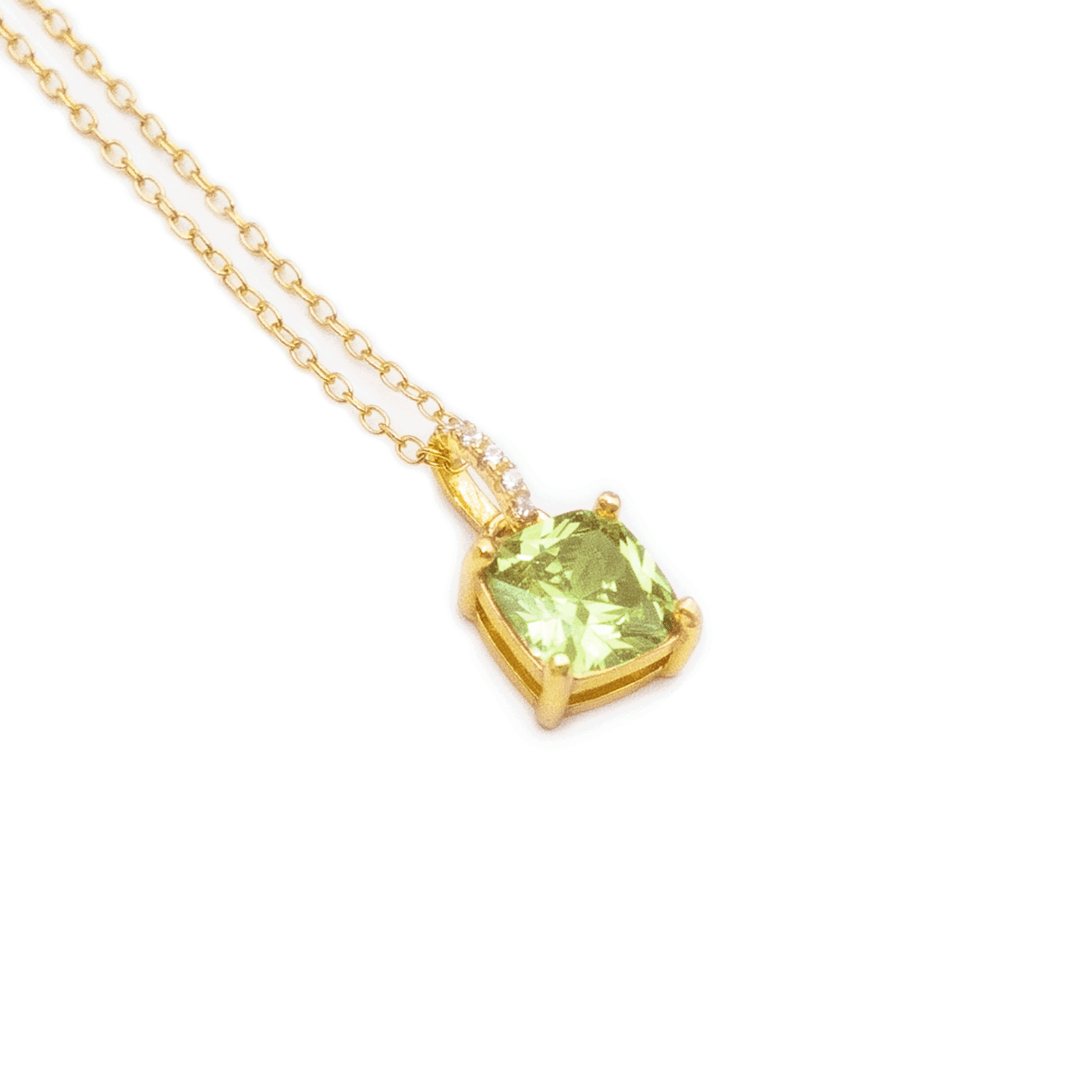 Lime Jelly Cubes Gemstone Necklace