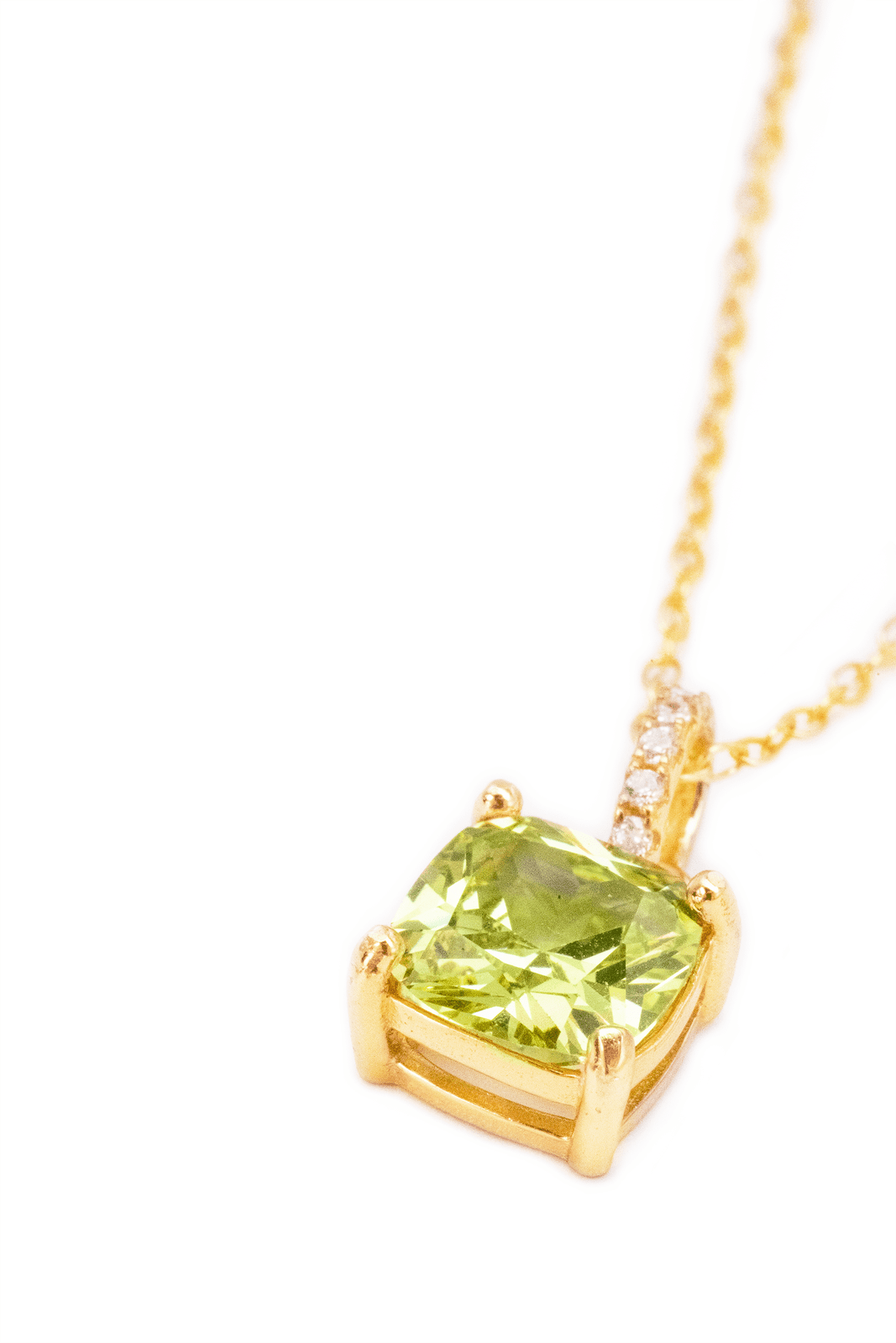 Lime Jelly Cubes Gemstone Necklace