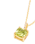 Lime Jelly Cubes Gemstone Necklace