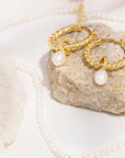 Bight Pearl Huggie Earrings